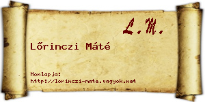 Lőrinczi Máté névjegykártya